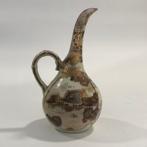 ANTIQUE TS NIPPON JAPAN HAND PAINTED GOLD PITCHER